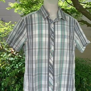 Men's Button SS Shirt Medium Penguin Plaid